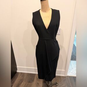 Victoria Beckham Elegant Black Fitted Pencil Dress
